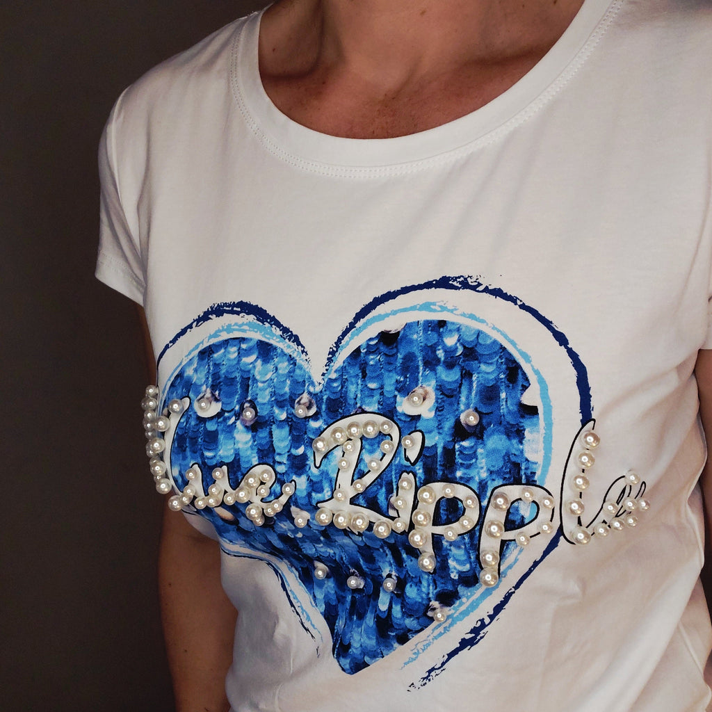 Tee shirt motifs perle