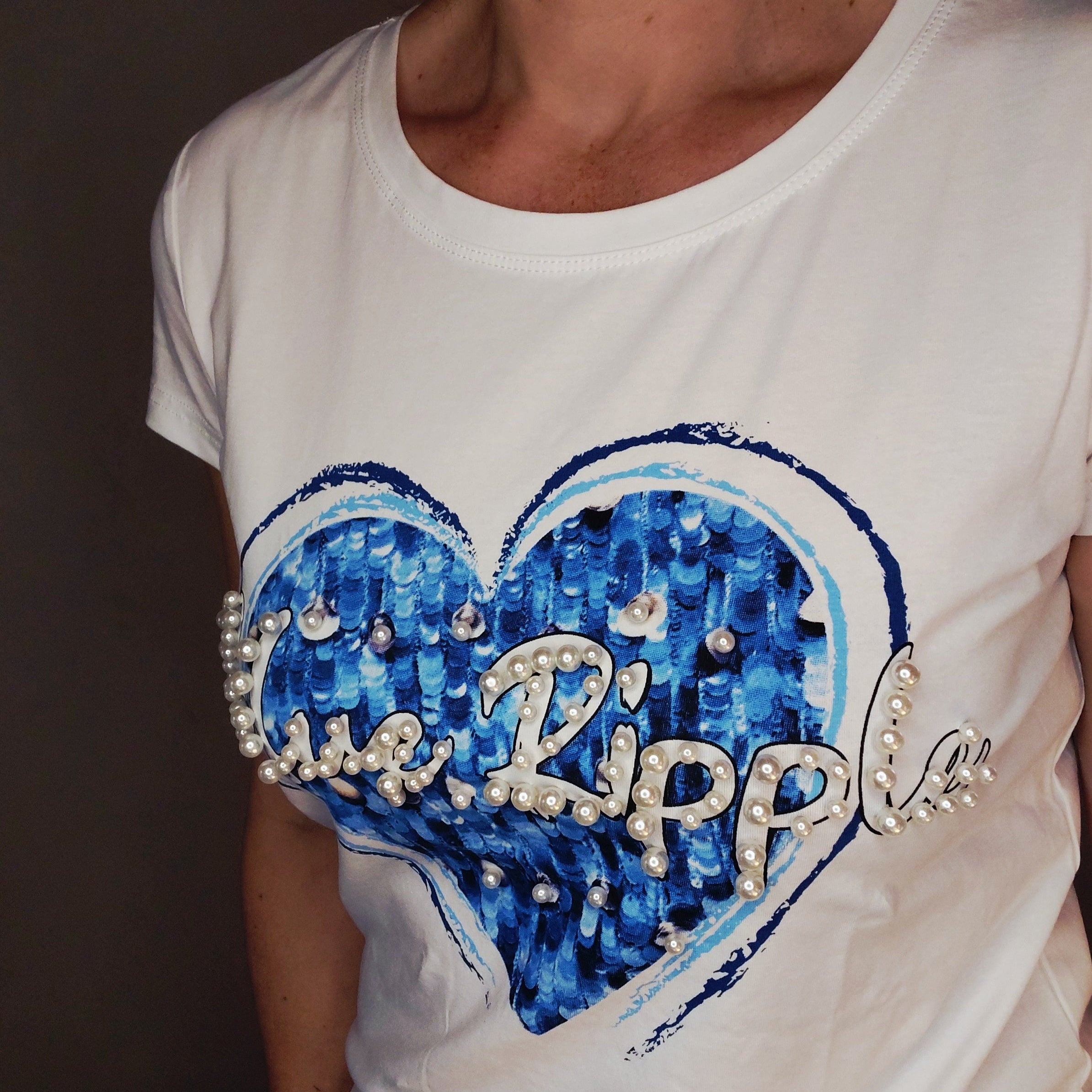 Tee shirt motifs perle