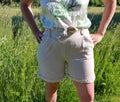 Short lin beige avec ceinture