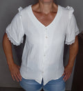 Blouse légère fluide à manches courtes blanche