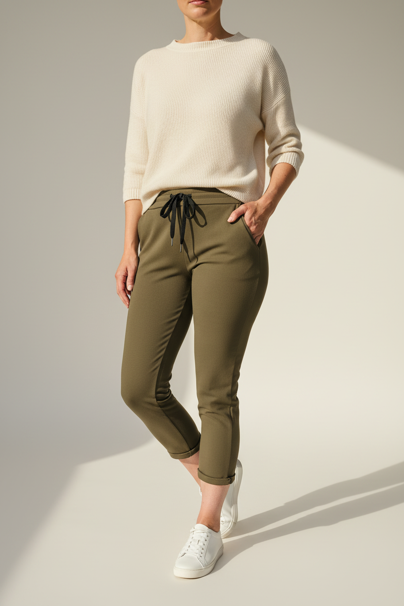 Pantalon jog kaki - Porté sans visage