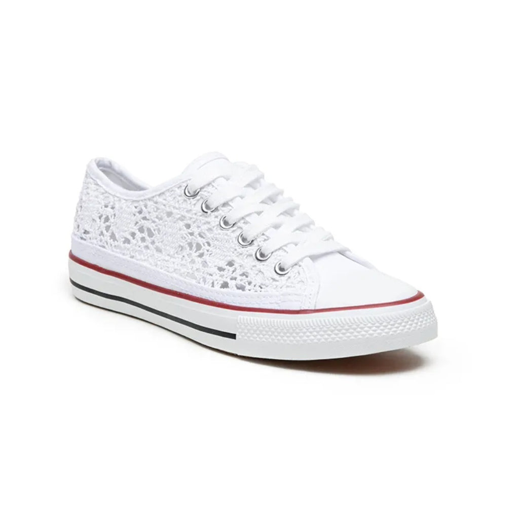 Sneakers blanches dentelle Lady Glory femme – L'armoire aux trésors