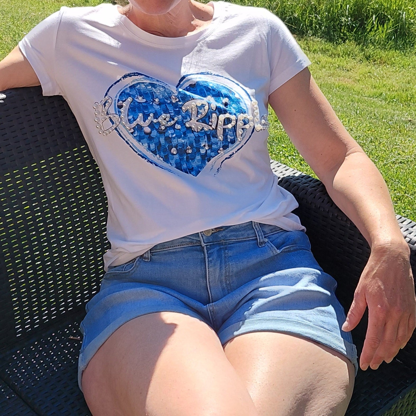 Short jeans confort taille haute