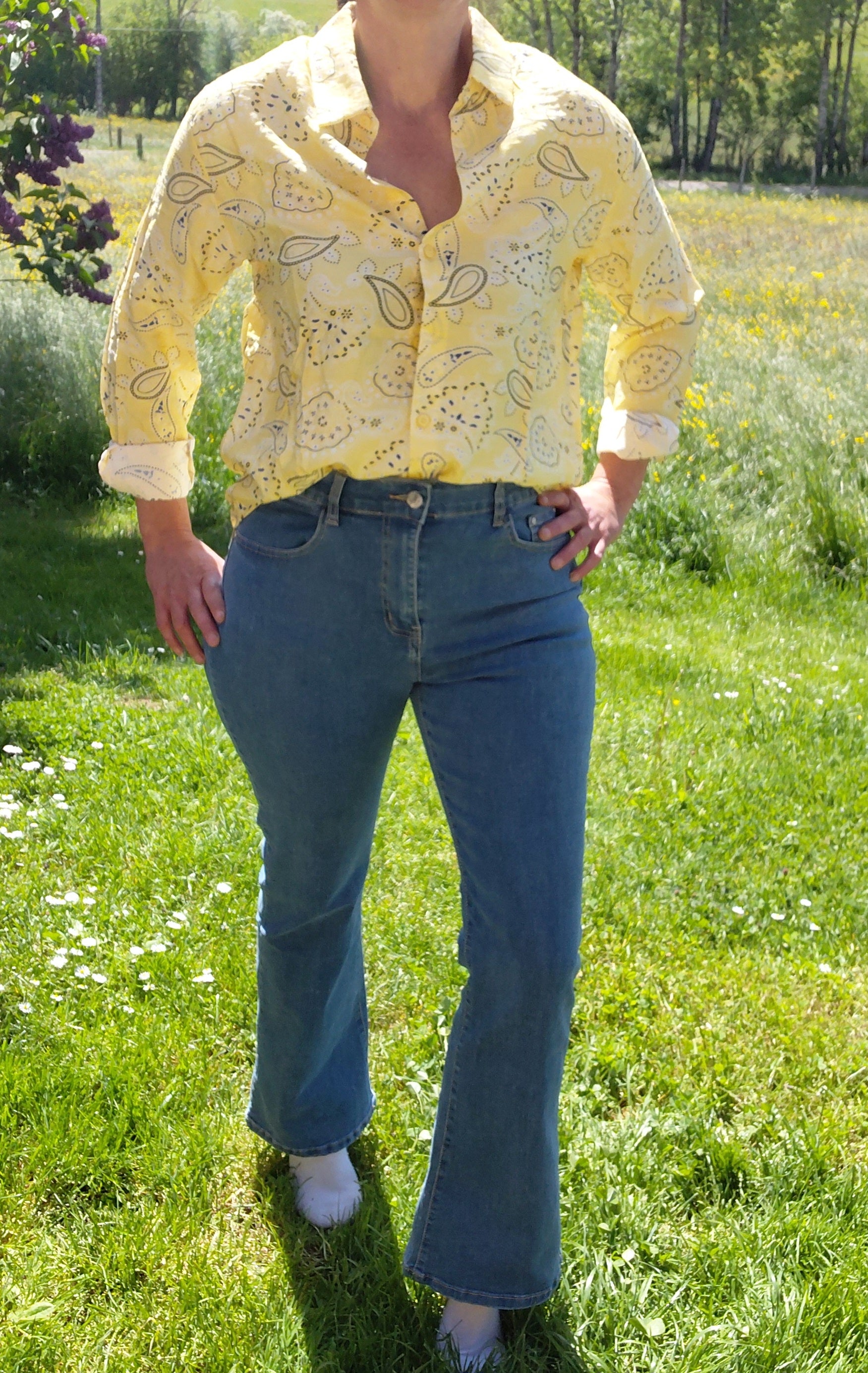 Chemise jaune bandana