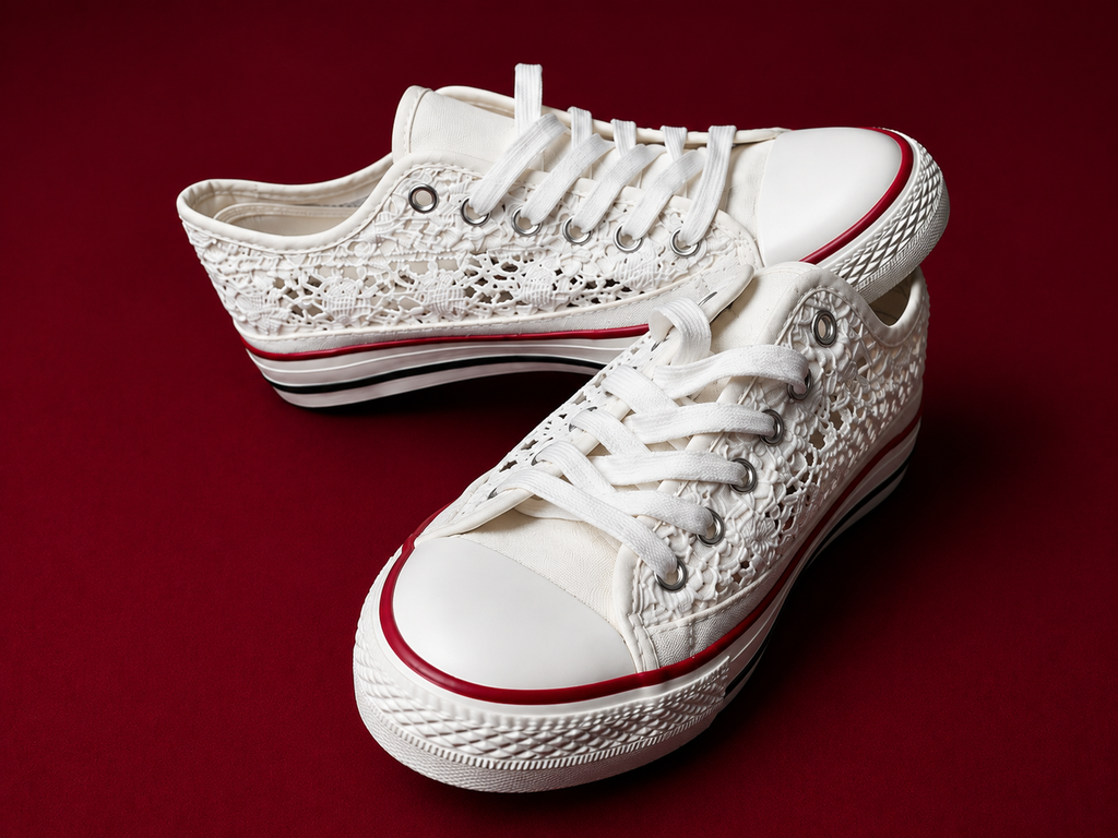 Sneakers blanches dentelle Lady Glory femme – L'armoire aux trésors