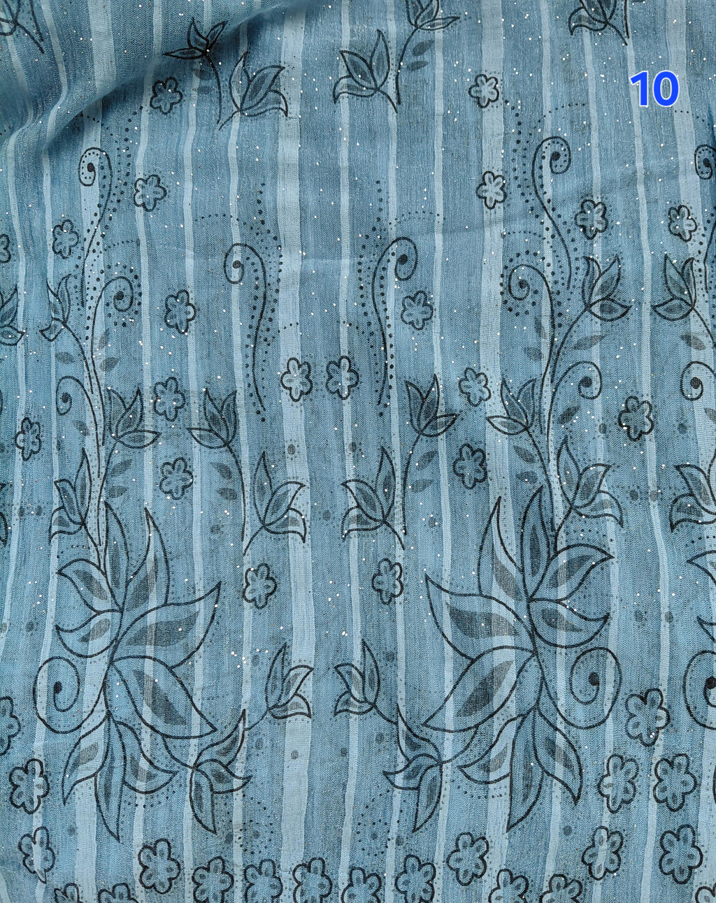 Foulard à paillettes argentées coloris bleu vieux– 55x160cm, 100% polyester – L'armoire aux trésors