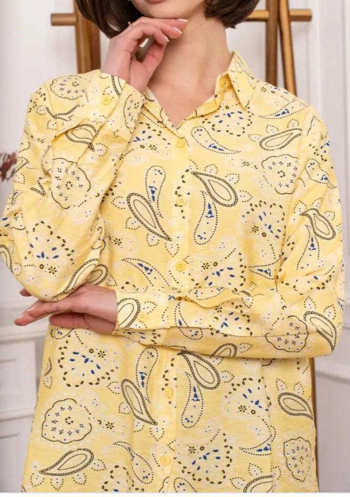 Chemise jaune bandana