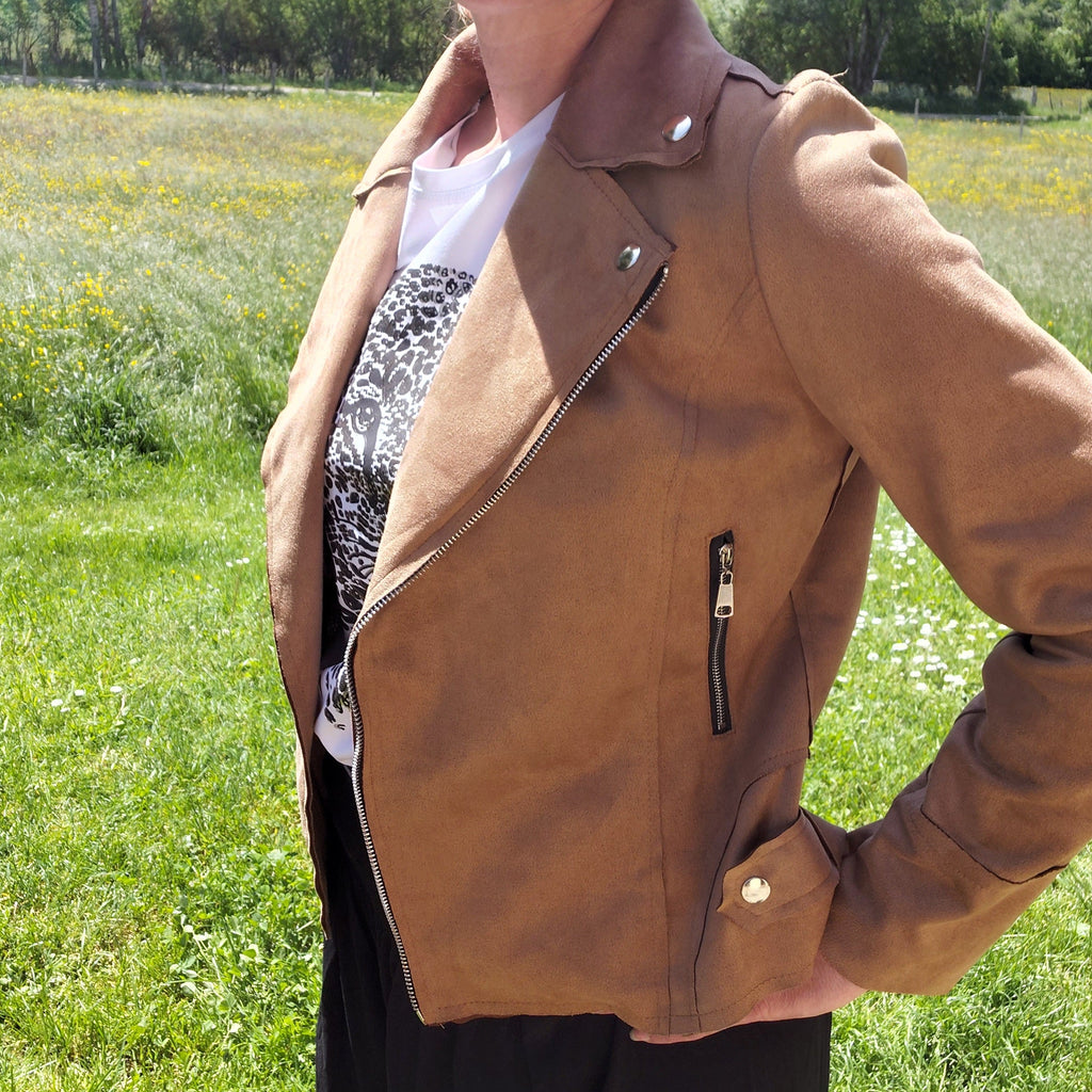 Perfecto suedine camel
