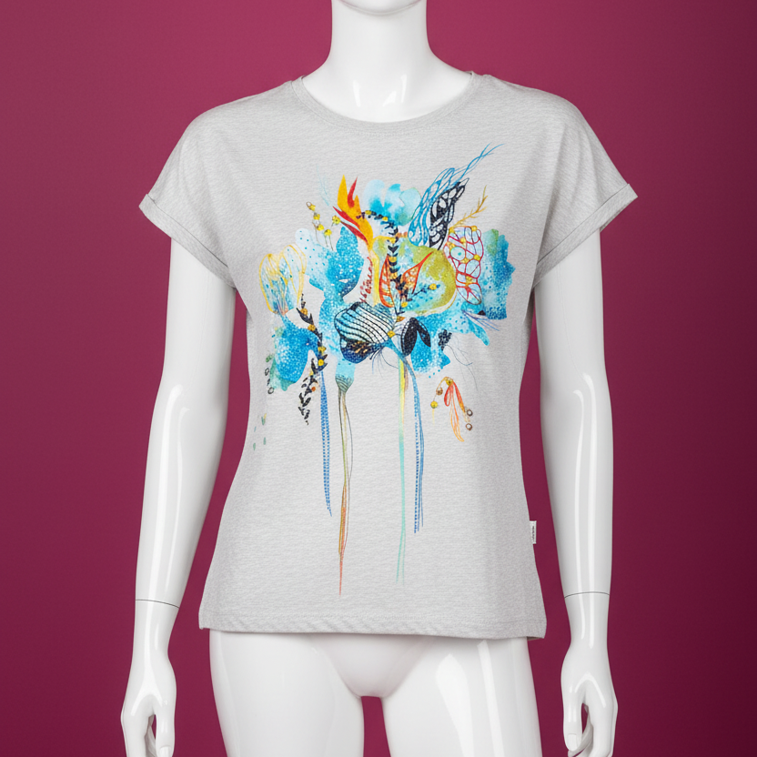Tee-shirt motifs fond contrasté 